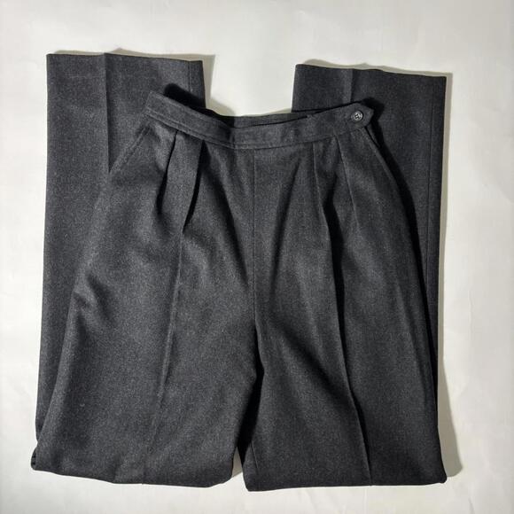 Evan Picone Pants - vintage 1980s evan picone dark grey wool trousers
